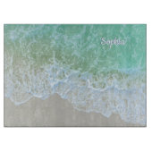 Turquoise Ocean Wave, Personalize Name of Monogram Snijplank (Voorkant)