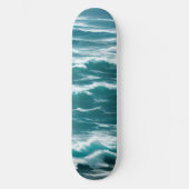 Turquoise Ocean Waves Choppy Surf Skateboard (Voorkant)