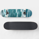 Turquoise Ocean Waves Choppy Surf Skateboard (Horizontaal)