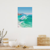 Turquoise ocean waves  poster (Keuken)