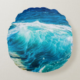Turquoise Ocean Waves Rond Kussen