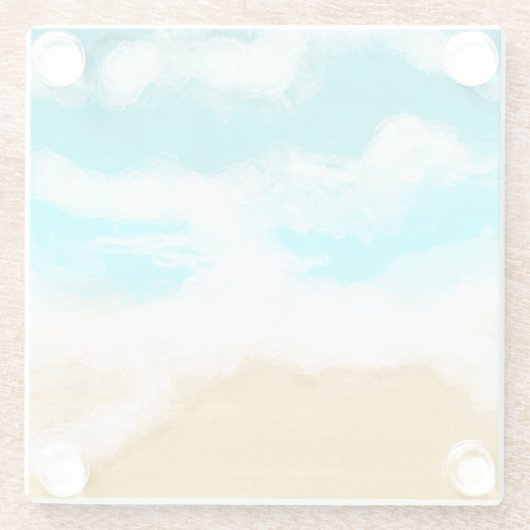 Turquoise Ocean Waves Seaside Coastal Glazen Onderzetter (Achterkant)