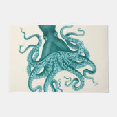 Turquoise  Octopus Illustratie Deurmat (Voorkant)
