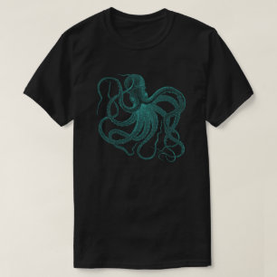Turquoise Octopus Illustratie T-Shirt