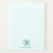 Turquoise octopus op witte achtergrond planner (Achterkant)