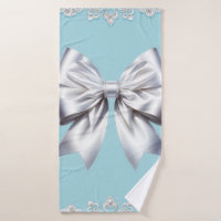 Turquoise Œuf de Merle Bleu Grand Nœud Blanc Maria