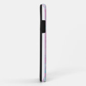 Turquoise, Off-White en Roze Stripes iPhone Case (Achterkant/rechts)