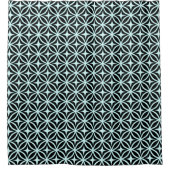 Turquoise Ogee en Star Repeat Pattern Douchegordijn (Voorkant)