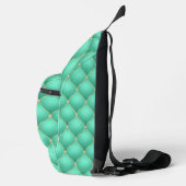 Turquoise Ogee Gouden Diamant Getufte Edelsteen Sling Bag (Rechts)