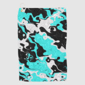 Turquoise Oil Spill Rave Camo Golfhanddoek (Voorkant)