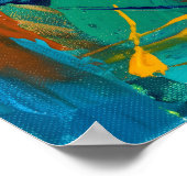 Turquoise Oker Abstracte Poster (Hoek)