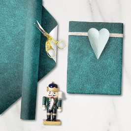 Turquoise Old Faux Leather Cadeaupapier