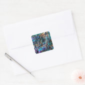 Turquoise olievlek kwarts vierkante sticker (Envelop)