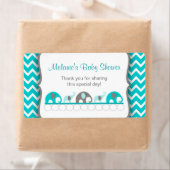 Turquoise Olifant Parade Waterfles Labels (Insitu)