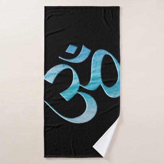 Turquoise Om Badhanddoek (Badhanddoek)