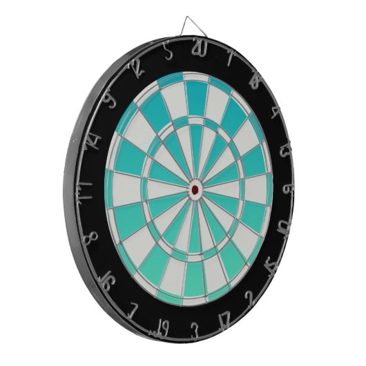 Turquoise Ombre Black en White Dartbord (Voorkant Links)