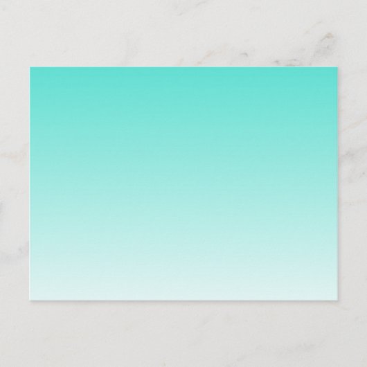 Turquoise Ombre Blank Briefkaart (Voorkant)