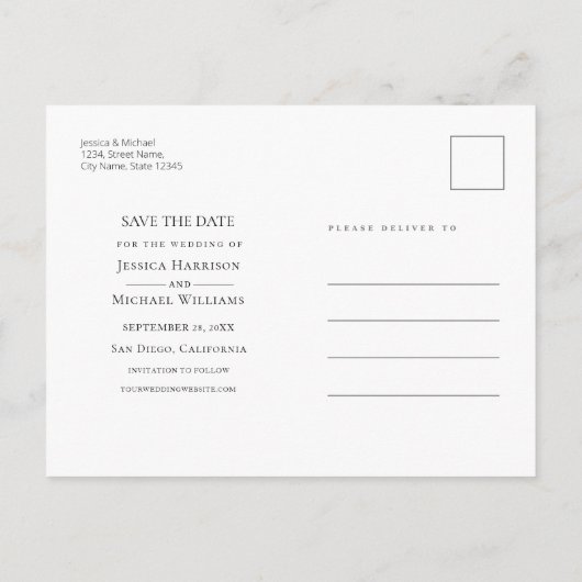 Turquoise Ombre Bloemstuk Rozen Save The Date Uitnodiging Briefkaart (Achterkant)