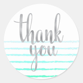 Turquoise ombre dank u stickers, rond ronde sticker