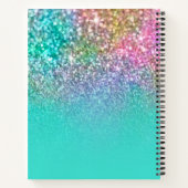 Turquoise Ombre Mermaid Glitter Sweet 16 Guestbook Notitieboek (Achterkant)