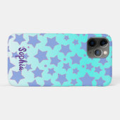 Turquoise Ombre met Star-ontwerp en persoonlijke Case-Mate iPhone Case (Achterkant (horizontaal))
