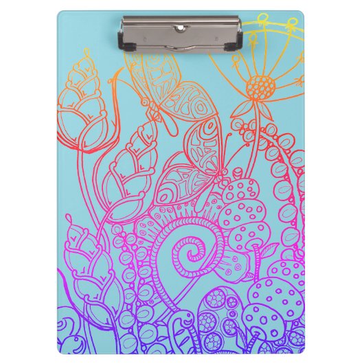 Turquoise Ombre regenboogvlinder Klembord (Voorkant)