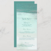 Turquoise Ombre Watercolor Beach Wedding Menu (Devant / Derrière)