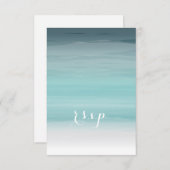Turquoise Ombré Wedding RSVP (Devant / Derrière)