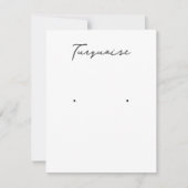 Turquoise Oorbel Sieraden Display Kaart (Voorkant)