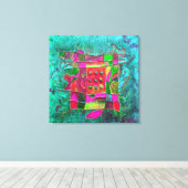 "Turquoise Opening" door Paul Buică Canvas Afdruk (Insitu (Houten vloer))