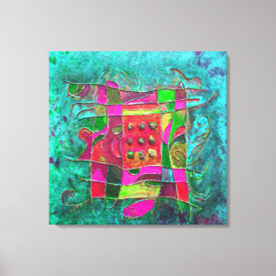 "Turquoise Opening" door Paul Buică Canvas Afdruk