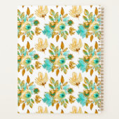 Turquoise & Or Floral Personnalisé (Dos)