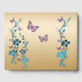 Turquoise, Or, Floral Violet, Papillons Livre d'or (Verso)