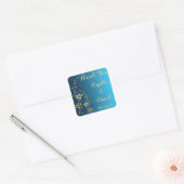 Turquoise, Or, Floral Violet, Sticker Faveur Papil (Enveloppe)