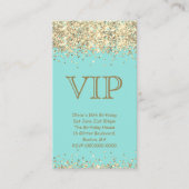 Turquoise & Or | Mini VIP Invitation d'anniversair (Devant)