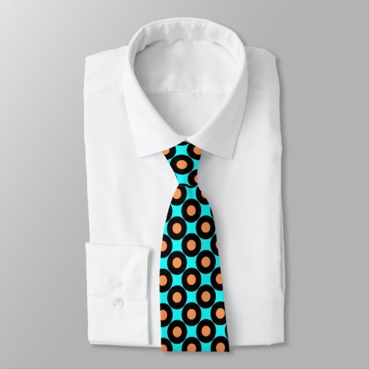 Turquoise Orange - Cravate Pois rétro (Attaché)