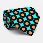 Turquoise Orange - Cravate Pois rétro (Roulé)