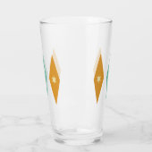 Turquoise Orange Cream Stars & Diamonds Midcentury Glas (Links)