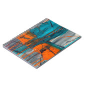 Turquoise Orange Industrial Drip Carnet Abstrait (Côté gauche)