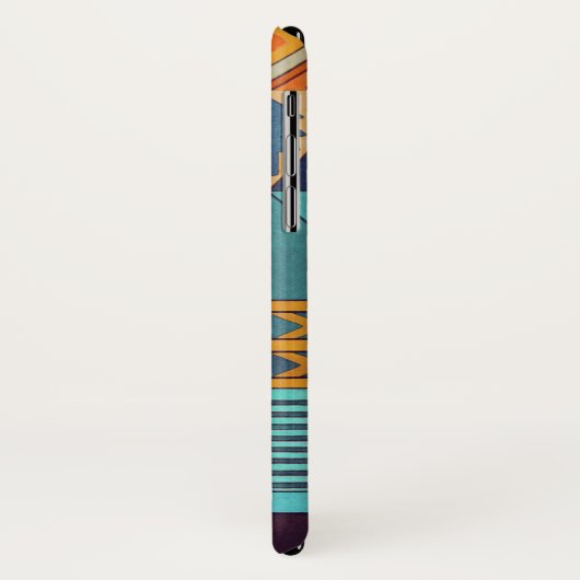 Turquoise & Orange Patchwork  Case-Mate iPhone Case (Achterkant/links)