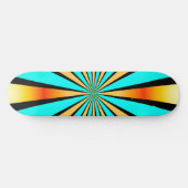 Turquoise Oranje Black Radiaal Pattern Teenslipper Skateboard (Horizontaal)