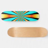 Turquoise Oranje Black Radiaal Pattern Teenslipper Skateboard (Horizontaal)