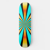 Turquoise Oranje Black Radiaal Pattern Teenslipper Skateboard (Voorkant)