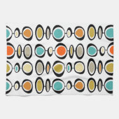 Turquoise Oranje Circles Mid-Century Pattern Theedoek (Horizontaal)