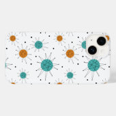 Turquoise Oranje Franciscan Starburst Mid Century Case-Mate iPhone Case (Achterkant (horizontaal))