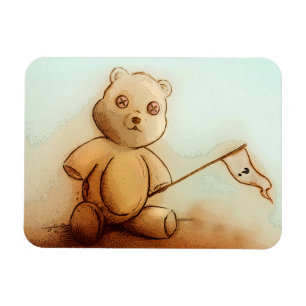 Turquoise & Oranje Kinder Teddy Bear Photo Magnet Magneet