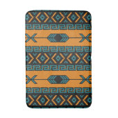 Turquoise Oranje Southwest Tribal Aztec Pattern Badmat (Voorkant Verticaal)