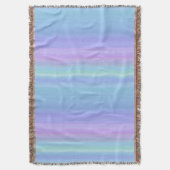Turquoise Paars Blue Green Rainbow Throw Blanket Deken (Voorkant Verticaal)