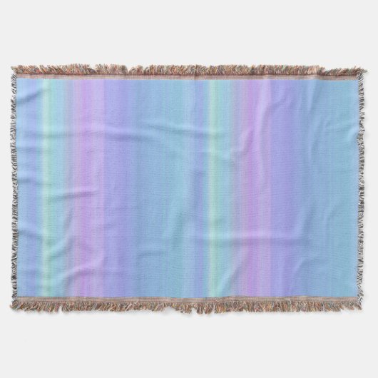 Turquoise Paars Blue Green Rainbow Throw Blanket Deken (Voorkant)