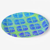 Turquoise, Paars, Green Boho Peacocks Pattern Papieren Bordje (Gekanteld)